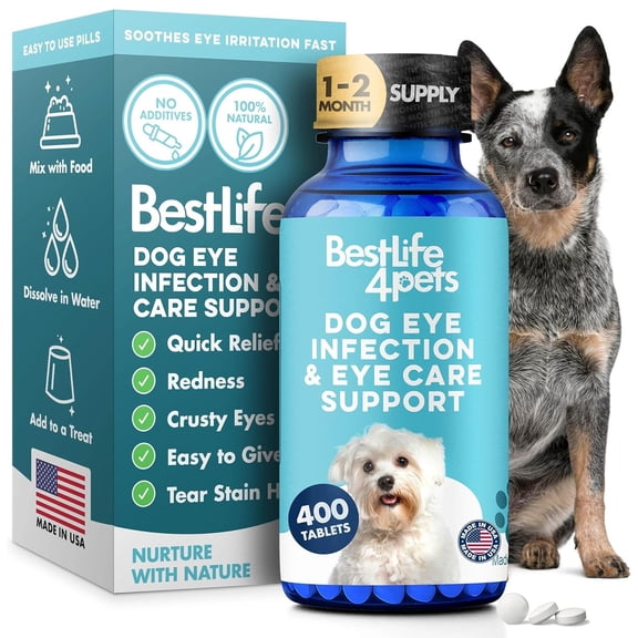 BestLife4Pets Eye Care and Eye Infection Supplement - Natural Vision Care Support for Dogs