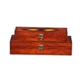 thumbnail image 3 of Wooden Set Of 2 Burlwood Veneer Storage Boxes, 3 of 6
