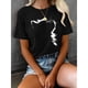 thumbnail image 1 of Camiseta casual de manga corta con estampado de gato, 1 of 6