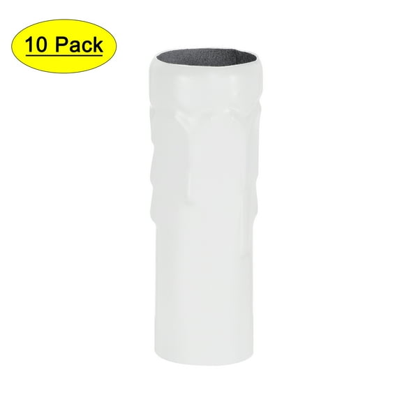 Uxcell 3 Inch Tall E14 Iron Candle Shape Socket Covers for Chandelier White 10 Count