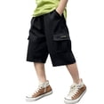 thumbnail image 2 of Cargo Shorts Boys Black Pants Elastic Waist School Kids Travel Pants Boys Shorts Size 10-11 Years Summer&nbsp;Clothing, 2 of 8