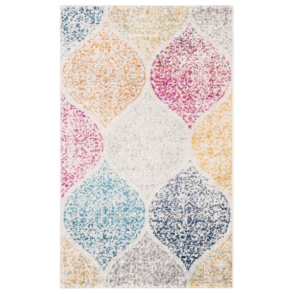 SAFAVIEH Madison Leighton Geometric Area Rug, Cream/Yellow, 2' x 3'