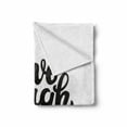 thumbnail image 2 of Dream Soft Flannel Fleece Throw Blanket, Hand Drawn Typography Design Monochrome Love Laugh Dream Words Inspirational, Cozy Plush for Indoor and Outdoor Use, 50" x 60", Black and White, by Ambesonne, 2 of 6
