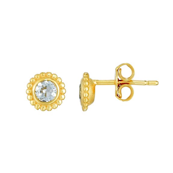 14k Yellow Gold Polished Popcorn Earrings With Push Back Clasp Stud Earring for Women - 1.6 Grams