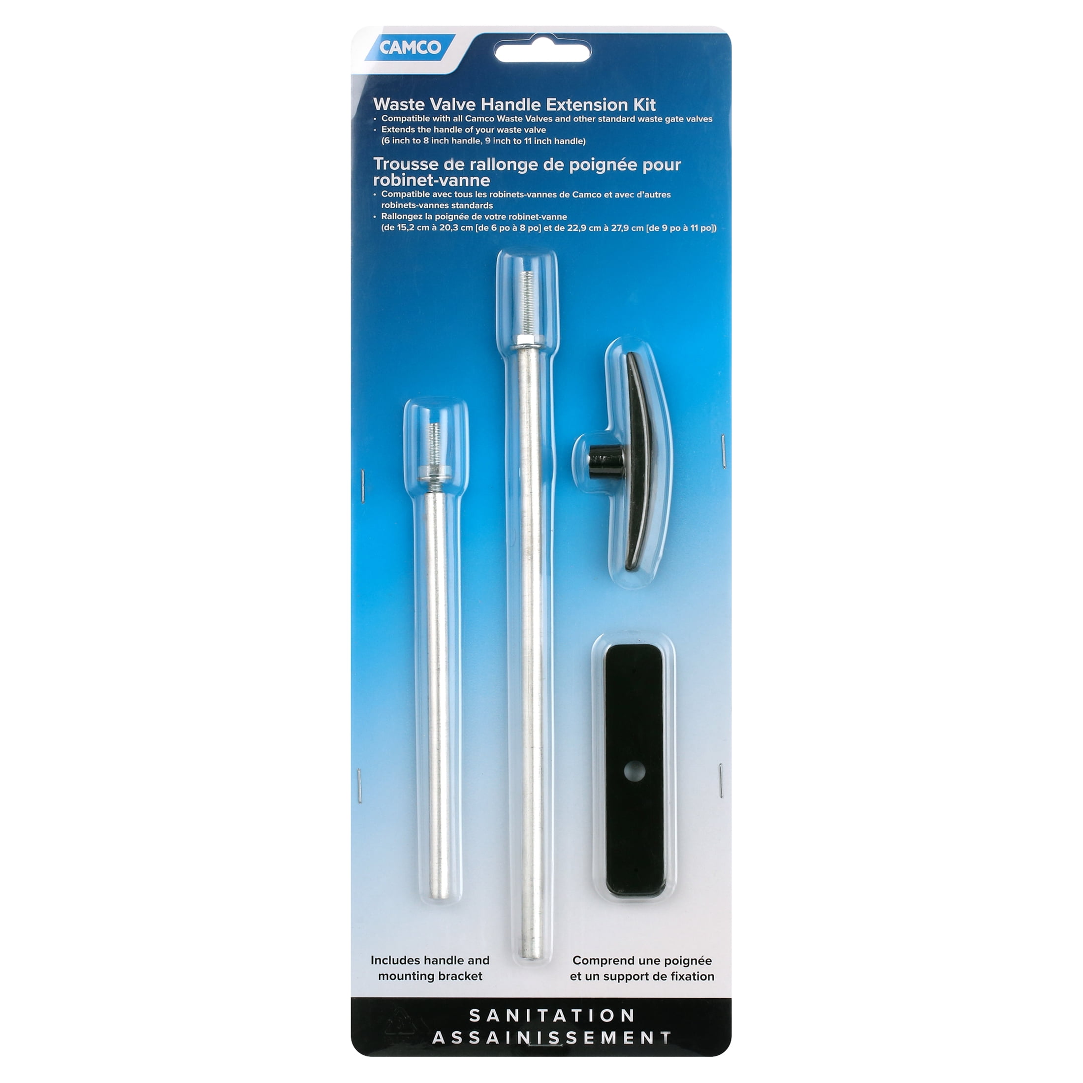 Camco RV Waste Valve Extension Rod Kit - Black, Aluminum Tubes (39509)