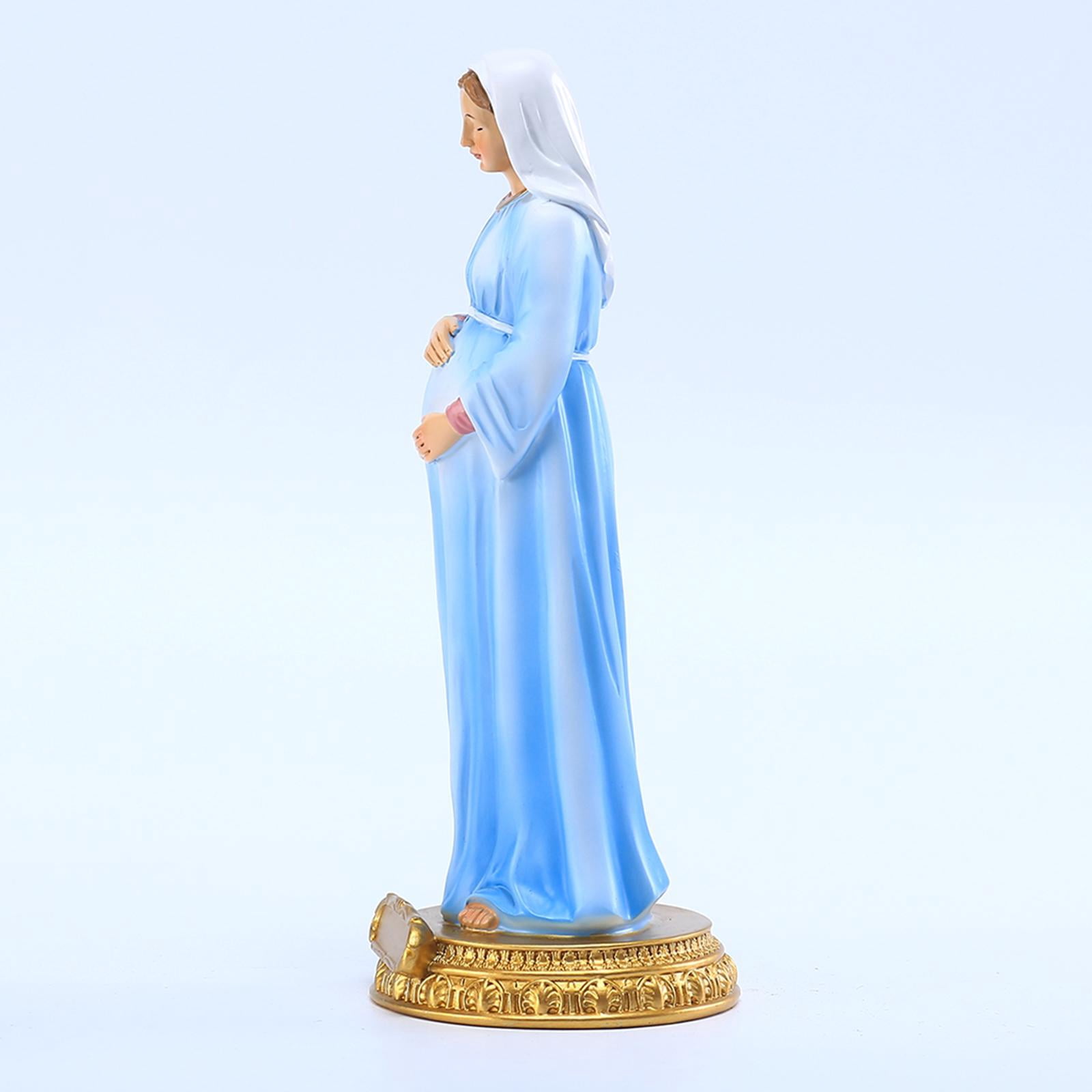 Estatua De La Virgen María En Resina - Figura Religiosa Católica Bendecida, 22.4cm, Pintada A Mano, Ideal Para Hogar O Iglesia