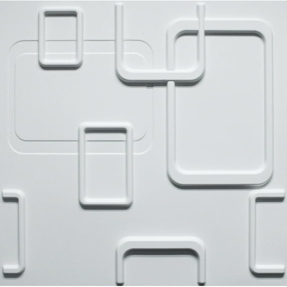 Dundee Deco 3D Wall Panels - Geometric Shapes Paintable White PVC Wall Paneling for Interior Wall Decor, Pack of 10, Covers 26.9 sq. ft