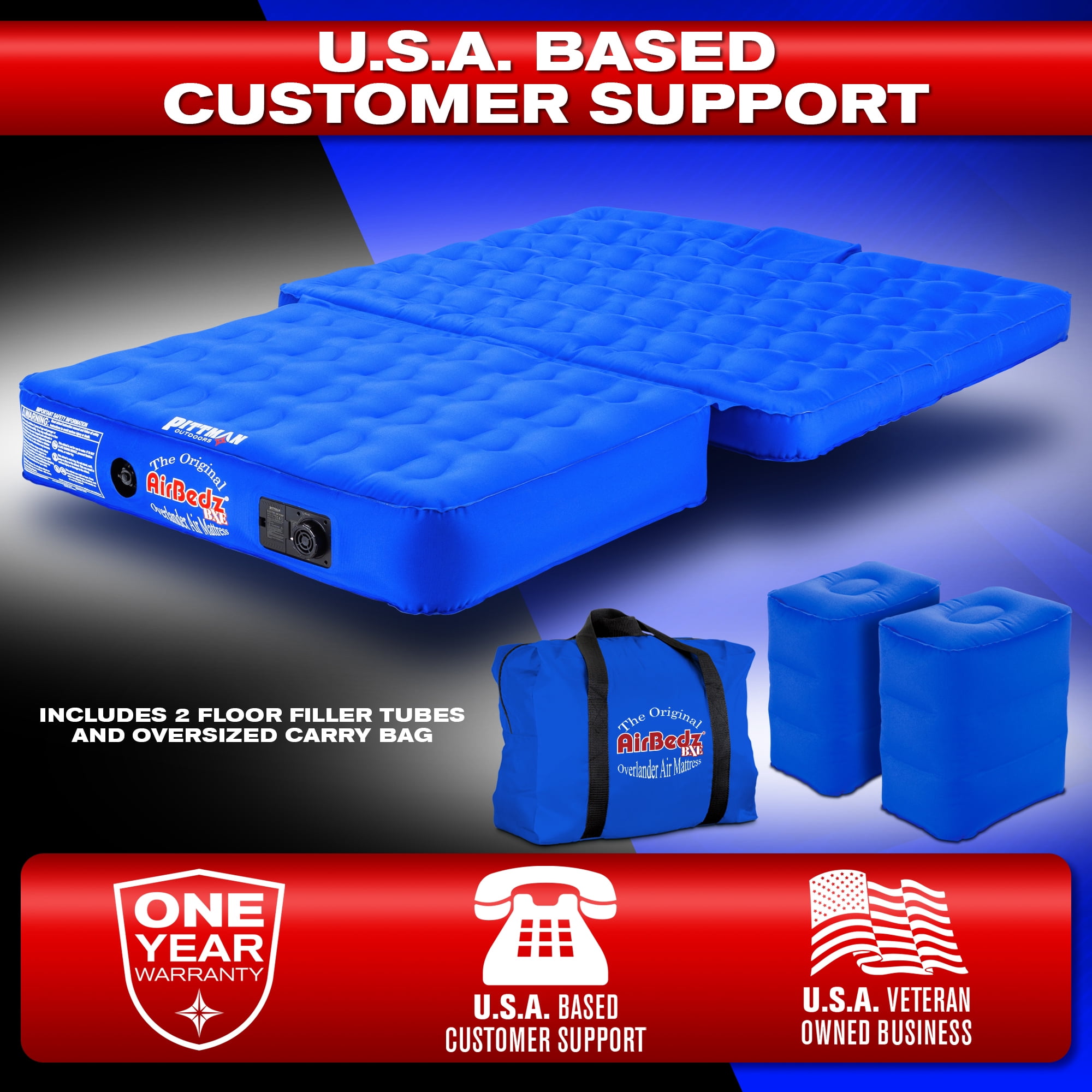 Pittman Outdoors Ford Bronco Air Mattress with Built in Pump 1 Piece Camping Bed - Custom Fit Ford Bronco Mattress