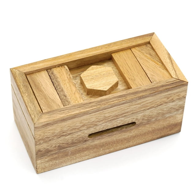 Puzzle Box BSIRI Canopic con forma de cofre de madera con cierre
