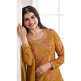 thumbnail image 3 of Haldi Function Wear Indian Designer Salwar Kameez Suits Pakistani Plazo Outfits ( Yellow, L - 42 ), 3 of 4