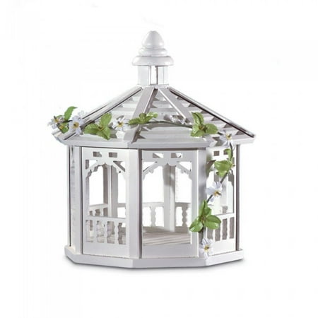 WHITE GAZEBO BIRD FEEDER