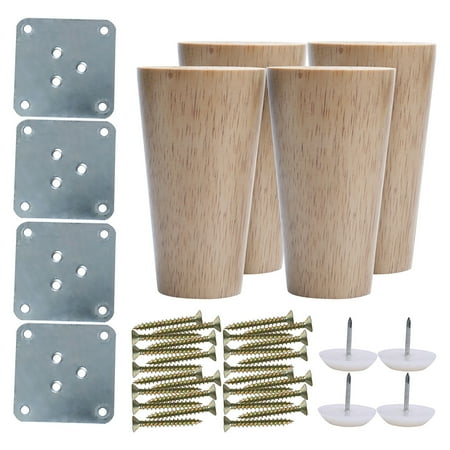 4 Wood Furniture Leg Chair Cabinet Feet Replacement Height Adjuster 4pcs