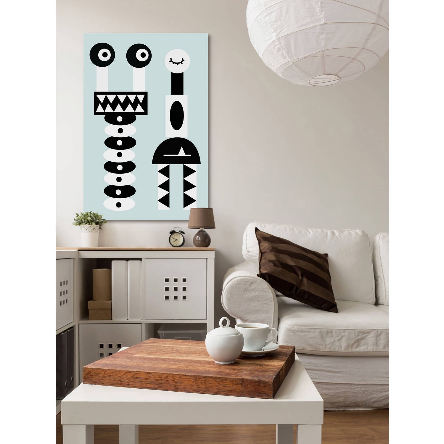 Marmont Hill "Robot Grin" by Katarina Snygg Painting Print on Wrapped Canvas