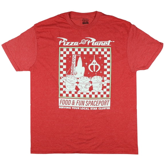 Disney Toy Story T-Shirt Men's Pizza Planet Food & Fun Spaceport Adult Tee