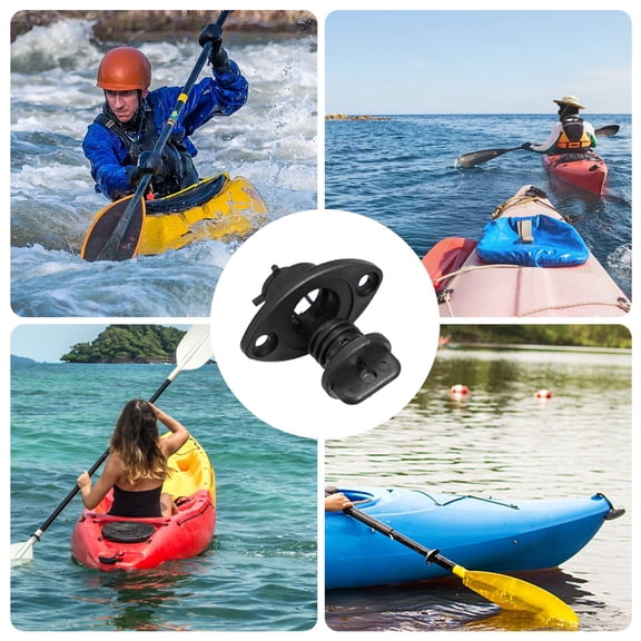 Soimiss 6Pcs Black Silicone Canoe Drain Hole Stopper Plug Replacement Accessories for Boats