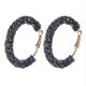 thumbnail image 2 of Sparkle Hoop Earrings For Women Punk Rock Big Crystal Black White Color Personality Retro Exaggeration Fashion JewelryZZ18, 2 of 5