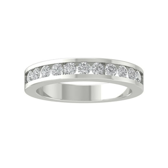 Araiya 10K White Gold Round Diamond Wedding Band Ring (3/4 cttw, I-J Color, I2-I3 Clarity), Size 10