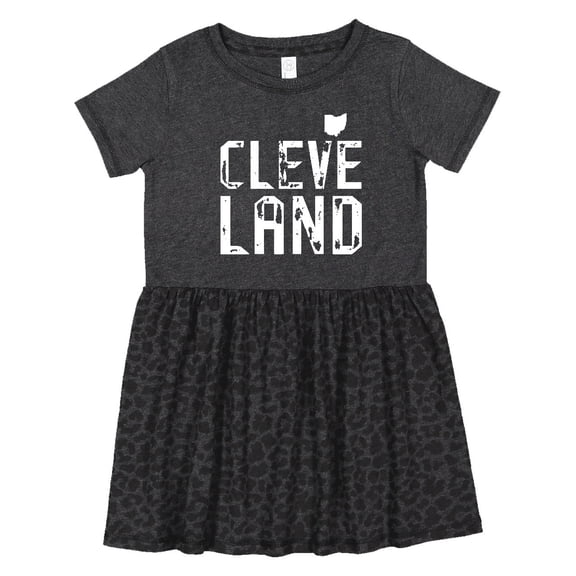 Inktastic Cleveland, Ohio Distressed Font Girls Toddler Dress