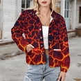 thumbnail image 3 of Jackets for Women Winter Coat Jackets Flannel Stand Collar Jacket(Active Lava,Size:S-4XL), 3 of 7