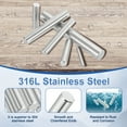 thumbnail image 3 of Uxcell 20 Pcs 6 mm x 18 mm Dowel Pins, 316L Stainless Steel Cylindrical Dowel Pins Shelf Support Peg Pin Rod Fasten Elements Metal Shelf Pegs Silver Tone, 3 of 6