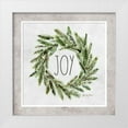 thumbnail image 1 of Talent, Kelley 26x26 White Modern Wood Framed Museum Art Print Titled - Joy Evergreen Wreath, 1 of 4