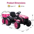 thumbnail image 5 of NEILA 12V Battery-Powered Ride-On Tractor for Kids – Dual Motor Electric Vehicle with Remote Control, 3-Speed Settings, LED Lights & USB Audio – Perfect Gift for Young Farmers,Pink, 5 of 7