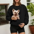 thumbnail image 2 of Women Dog Pouch Holder Sweatshirt Pullover Pet Carrier Sweater Creative Long Sleeve Oversized Pocket Sweater with Dog Pouch Winter Clothes, 2 of 5