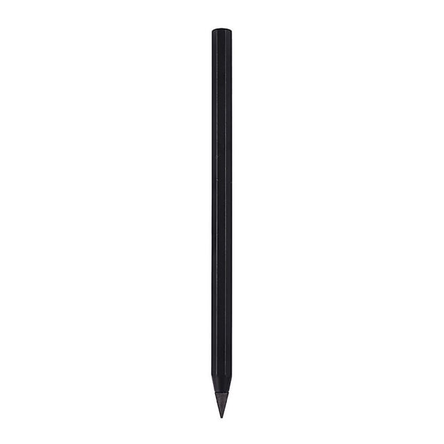 Bolígrafo de metal sin tinta, lápiz de aluminio, bolígrafo borrable, lápiz eterno, negro