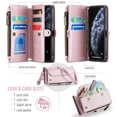 thumbnail image 3 of Crossbody for iPhone 11 Pro Case Wallet【RFID Blocking】with 7-Card Holder Zipper Bills Slot, Soft PU Leather Magnetic Shoulder Wrist Strap for iPhone 11 Pro Wallet Case Women, 3 of 15