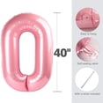 thumbnail image 4 of Número de globo Enyeopd Pearl Pink 4 para fiesta de cuarto cumpleaños, 4 of 5