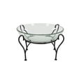 thumbnail image 4 of DecMode Traditional 9 X 20 Inch Clear Glass Round Bowl with Iron Scroll Stand, 4 of 6