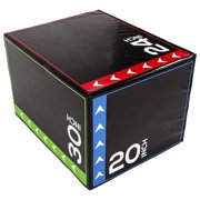 BalanceFrom Foam Plyometric Jump Box with 20”, 24”, and 30” Heights, 60 lbs, Multicolored