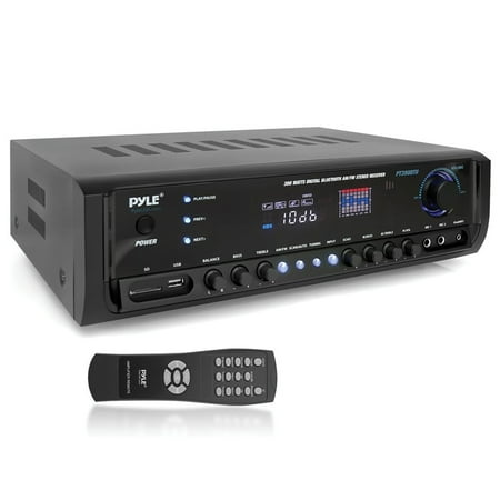 PYLE - Digital Home Theater 300W 4- channel Bluetooth Stereo Receiver - Black