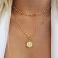 thumbnail image 2 of SIfdSeng Collier Hexagone Initial 26 pour Femmes Colliers pour Femmes A Z 26 Alphabet Initial Colliers Dorés pour Femmes Filles, 2 of 4
