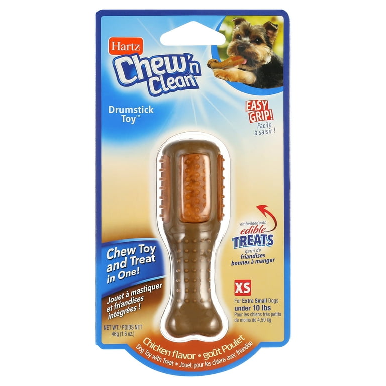 Hartz Chew 'n Clean Drumstick Dog Chew Toy, Chicken Flavored