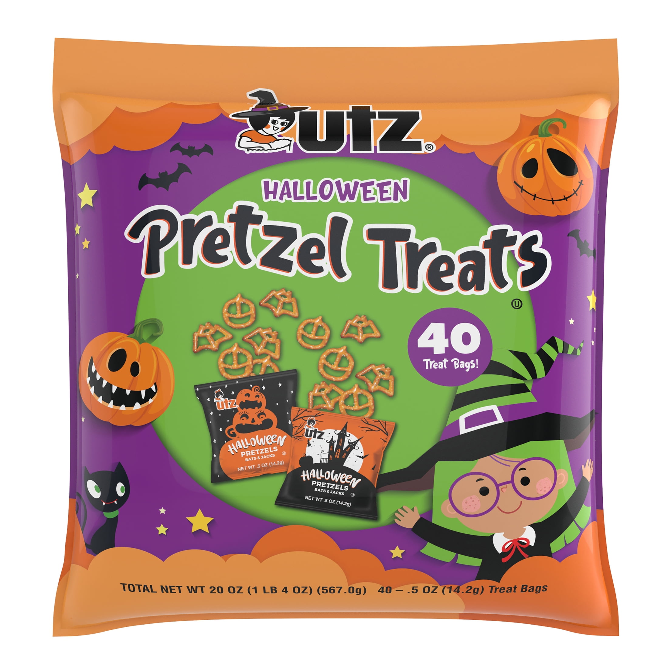 (2 pack) Utz Halloween Pretzel Treats, 20 oz, 40 ct