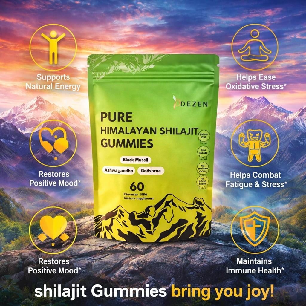 Shilajit Gummies 3000mg– Himalayan  Superfood Supplement 60 Count - Natural Fulvic Acid Energy