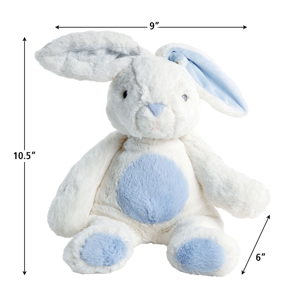 Lillian Vernon Large Easter Bunny Plush Blue - 9" x 6" x 15", Kids Stuffed Animal, Easter Basket Gift