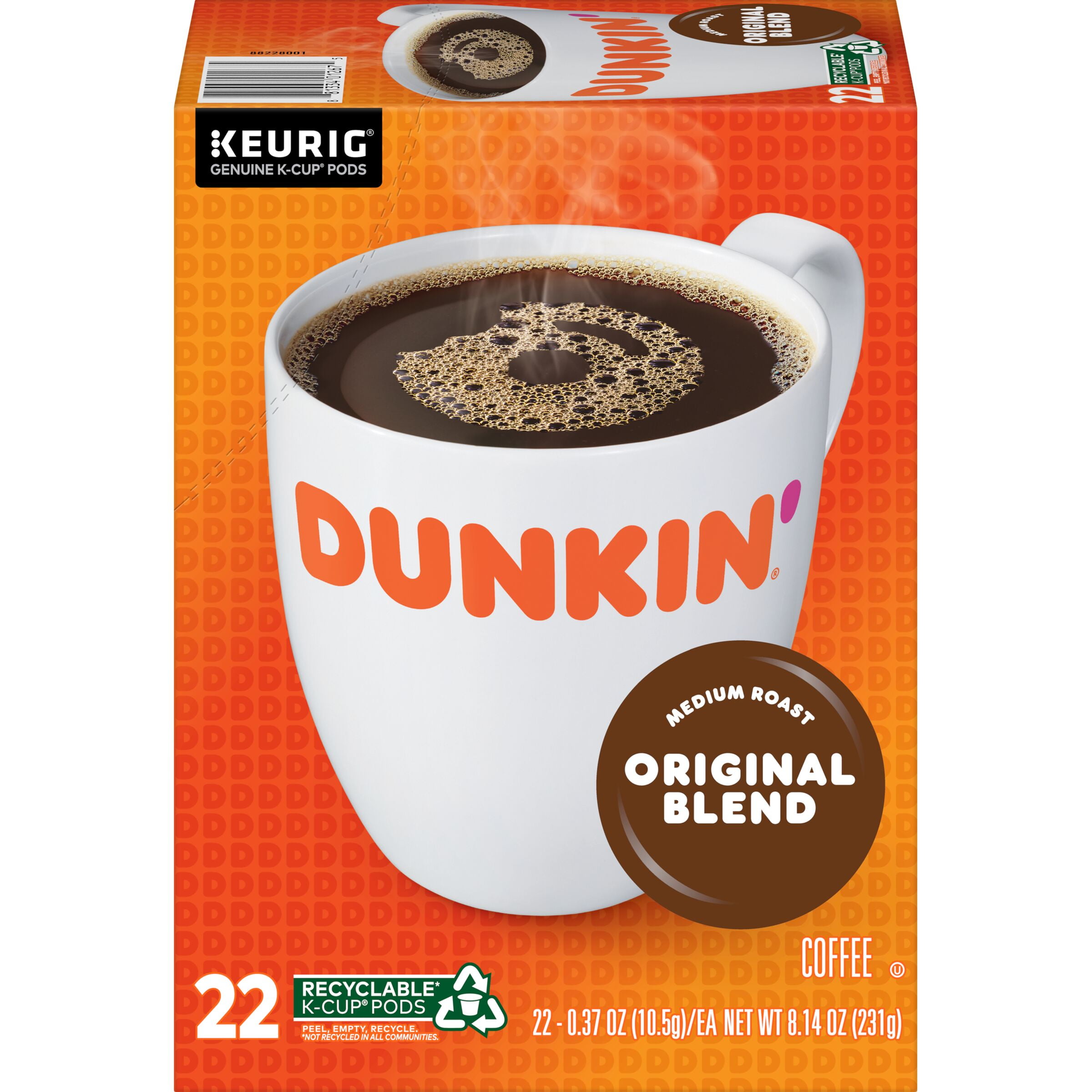Photo 1 of 22 pods  Dunkin' Original Blend, Medium Roast, Keurig K-Cup Pods - 22ct exp 08-2022