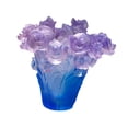 thumbnail image 4 of Jarrón de cristal con flores, centro de mesa, florero decorativo con arreglo floral Azul, 4 of 9