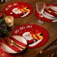 thumbnail image 2 of Miwamany 6pc Round Christmas Placemats Set Holiday Printed Table Mats Winter Decor Tabletop Cushion for Kitchen Dining Table Party Decoration, 2 of 7
