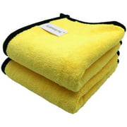 Extra Thick Microfiber Cleaning Cloths 16"x12" 2 Pack All-Purpose Absorbent Car Drying Wash Soft Reusable Detailing