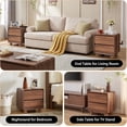 thumbnail image 4 of AVZEAR Modern 2 Drawer Dresser, 2 Drawer Nightstand Small Wooden Dresser Chest of Drawers, Handle Free & Curved Profile Design Sofa End Table for Living Room, Nursery, Walnut, 4 of 8