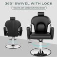 thumbnail image 5 of Black Reclining Barber Chair for Barbershop Home, 360 Swive Salon Styling Chair for Hair Stylist, Adjustable Hydraulic Beauty Hair Slon Chair, Hairstylist Chair Hydraulic Pump, 5 of 9