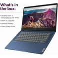 thumbnail image 5 of Lenovo IdeaPad Slim 3 Chromebook - 14'' Full HD (1920 x 1080) Display, 8-Core MediaTek Kompanio 520 CPU, 4GB RAM, 64GB eMMC & 256GB Micro SD Card, Wi-Fi 6, for Business Student, Chrome OS, Blue, 5 of 8