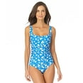 thumbnail image 3 of Anne Cole Square-Neck Front-Shirred One-Piece Swimsuit,Blue,12, 3 of 5