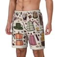 thumbnail image 2 of Balery Vintage Coffee Mens Swim Trunks Swim Shorts for Men Quick Dry Inseam Beach Shorts with Compression Liner Pocket-Large, 2 of 9