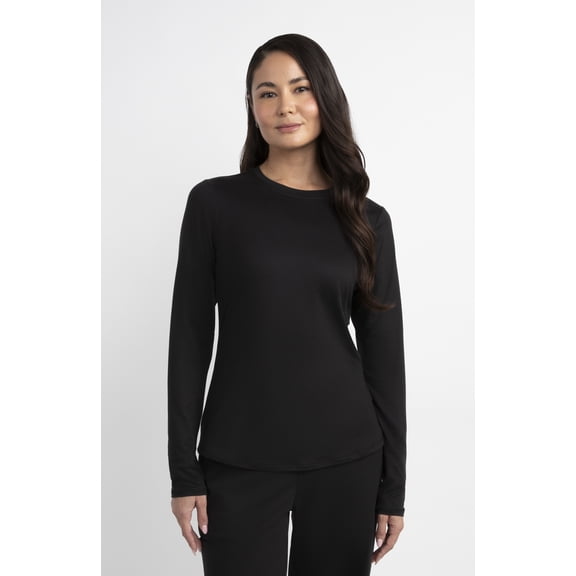 Gildan Women’s Crew Neck Long Sleeve Underscrub T-Shirt, 2-Way Stretch, Sizes XS-2XL