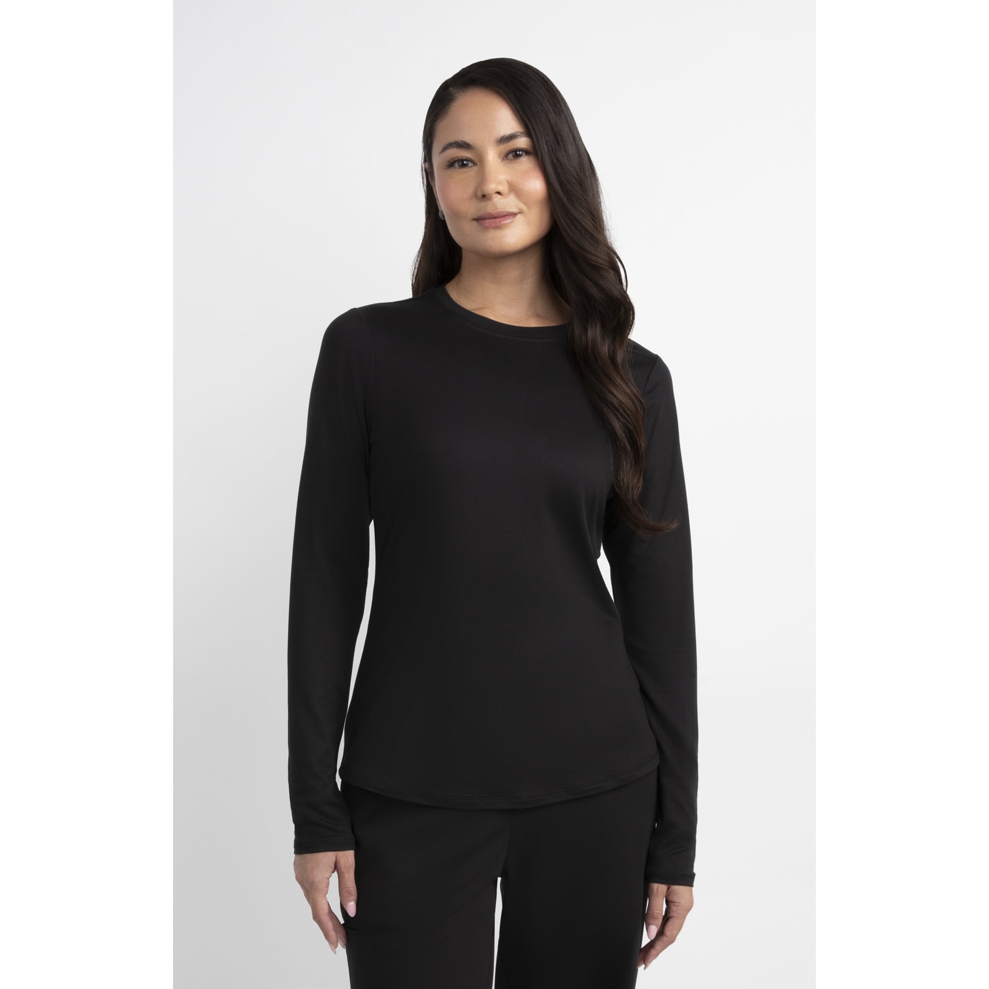 Gildan Women’s Crew Neck Long Sleeve Underscrub T-Shirt, 2-Way Stretch, Sizes XS-2XL