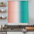 thumbnail image 5 of Teal Pink Ombre Sheer Curtains 45 Inches Long, Contemporary Art Abstract Aesthetics Light Filering Curtains, Breathable Simi Curtain Privacy Drapes for Kitchen Bathroom Small Window Treatment, 5 of 9